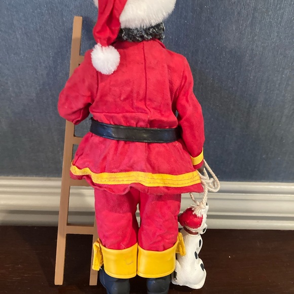 Festive Santa Firefighter Figurine with Ladder - Picture 2 of 4